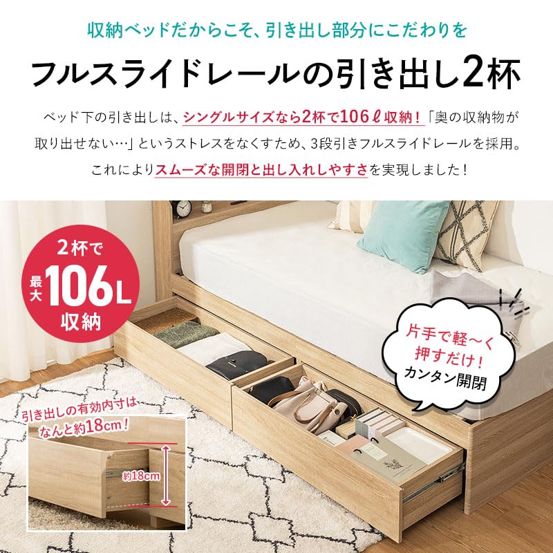 Amazon｜三栄コーポレーション ベッドフレーム ダブル ダブルベッド
